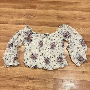 Rewind Cream Floral Off-Shoulder Blouse